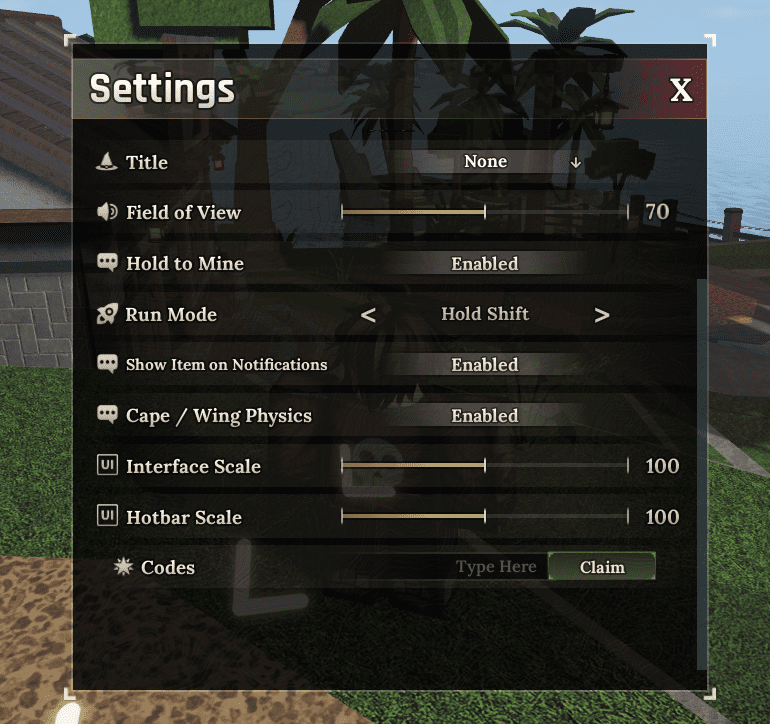 Roblox The Forge codes menu